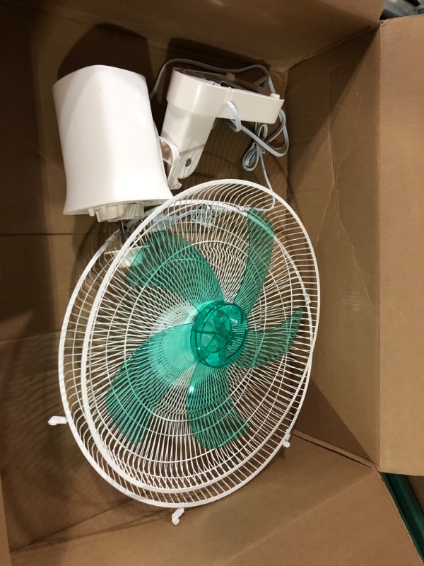Photo 2 of (USED/MISSING HARDWARE) VAGKRI Wall Mount Fan, 16 Inch Wall Fan with 5 Blades, White