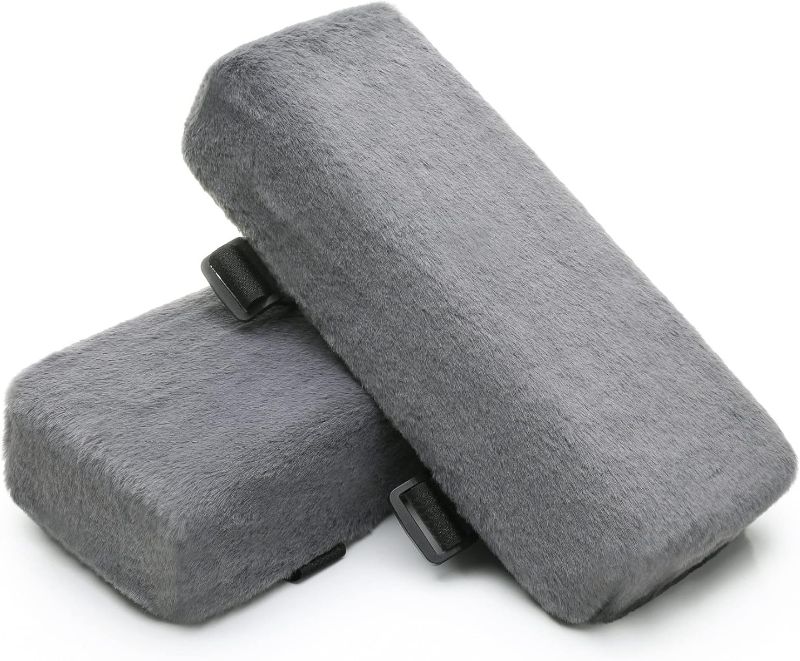 Photo 3 of  *STOCK PHOTO REFERENCE ONLY* LargeLeaf Plush Chair armrest Cushions Elbow Pillow Pressure Relief Office Chair Gaming Chair armrest with Memory Foam armrest Pads 2-Piece Set of Chair (Dark Gray) Plush DarkGray