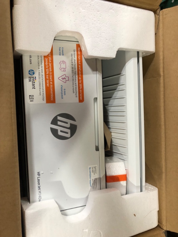Photo 1 of **WAS UNABLE TO TEST** LaserJet M140we Wireless Black and White Laser Printer with 6 months of Instant Ink included with HP+