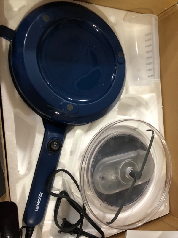 Photo 2 of **WAS UNABLE TO TEST** Joydeem Electric Crepe Maker, Non-Stick Pancake Maker Machine With Temperature Control Handle, 8 inch Blue, JD-9401B