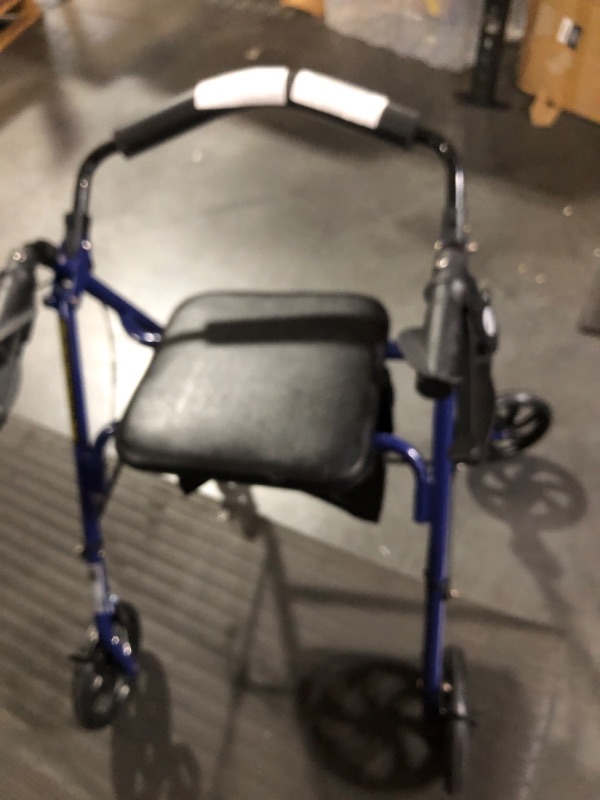 Photo 1 of *UNABLE TO ADJUST HEIGHT*Drive Medical 10257BL-1 4-Wheel Rollator Walker With Seat & Removable Back Support, Blue