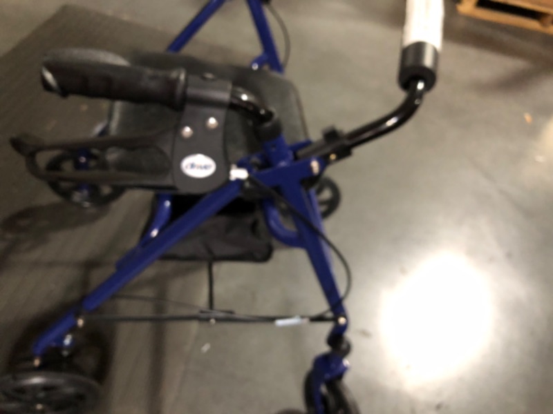 Photo 3 of *UNABLE TO ADJUST HEIGHT*Drive Medical 10257BL-1 4-Wheel Rollator Walker With Seat & Removable Back Support, Blue