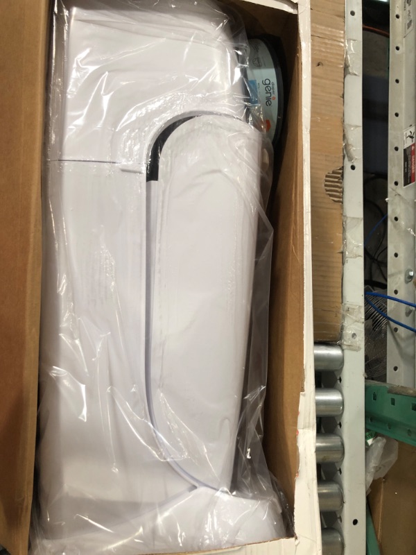 Photo 1 of Diaper Genie Complete Diaper Pail (White) with Antimicrobial Odor Control | Includes 1 Diaper Trash Can, 3 Refill Bags, 1 Carbon Filter White Pail + 3 Refills
