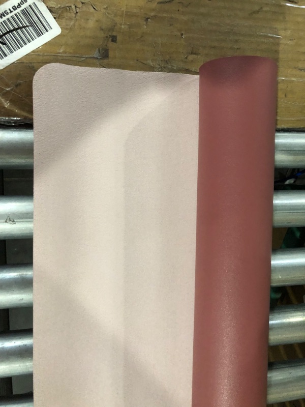 Photo 4 of YSAGi Non-Slip Desk Pad,Mouse Pad,Waterproof PVC Leather Desk Table Protector,Ultra Thin Large Desk Blotter,  Dark Pink 47.2" x 23.6"