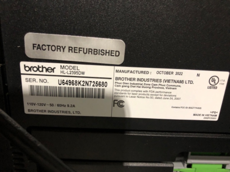 Photo 4 of UNABLE TO TEST****Brother Refurbished HL-L2395DW Wireless Monochrome Laser Printer