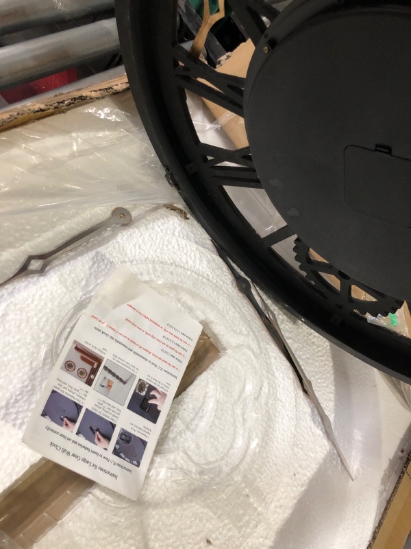 Photo 1 of HOIBAI Wall Clock, 24 Inch Moving Gears Clock Large 