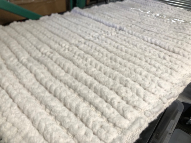 Photo 1 of  Cotton Chenille Chain Woven Stitch Bathroom Rug 24x40