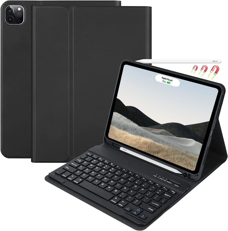 Photo 1 of iPad Pro 12.9 inch 2022 Case with Keyboard, Keyboard case-Black