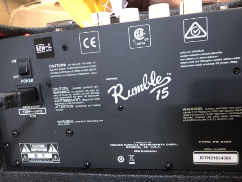 Photo 5 of Fender Rumble 15 V3 Bass Amplifier 15 watt Amp only