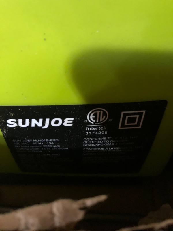 Photo 5 of *PREV USED*Sun Joe MJ401E-PRO 13 Amp Electric Lawn Mower, Green