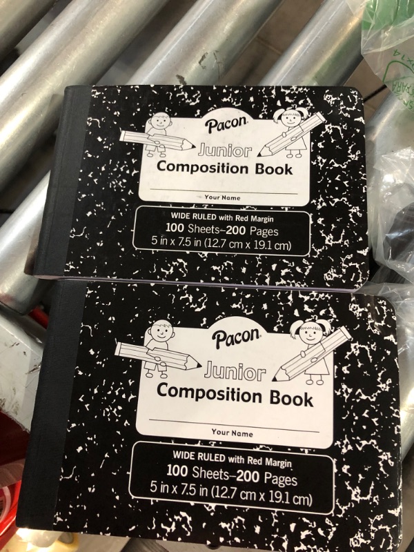 Photo 1 of  Pacon Junior Composition Book, 5 x 7-1/2 Inches, 3/8 Inch Ruled, 100 Sheets 2 PACK