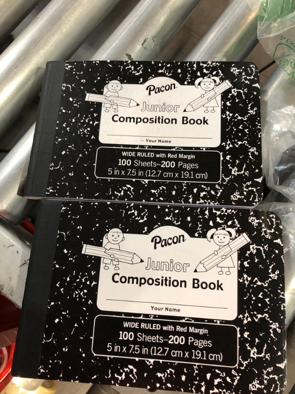 Photo 2 of  Pacon Junior Composition Book, 5 x 7-1/2 Inches, 3/8 Inch Ruled, 100 Sheets 2 PACK