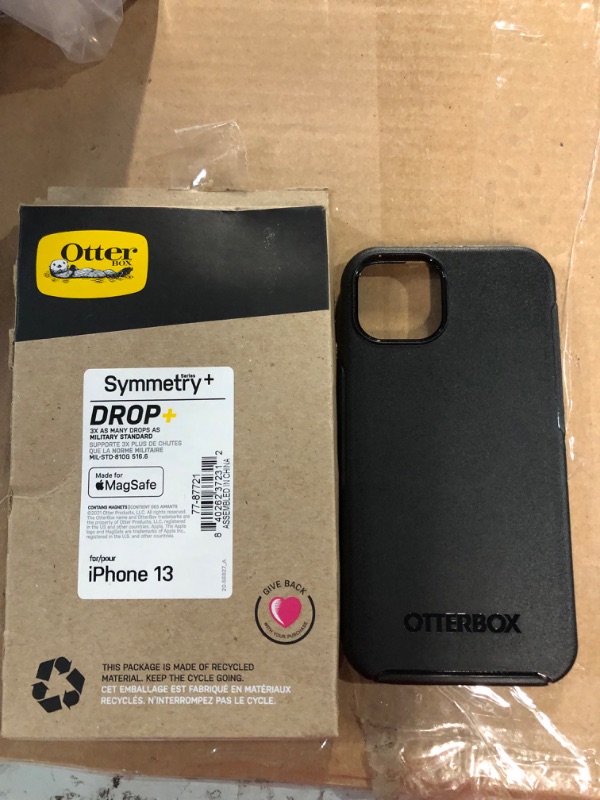 Photo 3 of OtterBox SYMMETRY SERIES+ Antimicrobial Case with MagSafe for iPhone 13 - Black