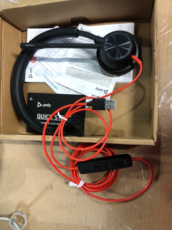 Photo 2 of Plantronics - Blackwire 3320, Wired, Dual-Ear (Stereo) Headset with Boom Mic