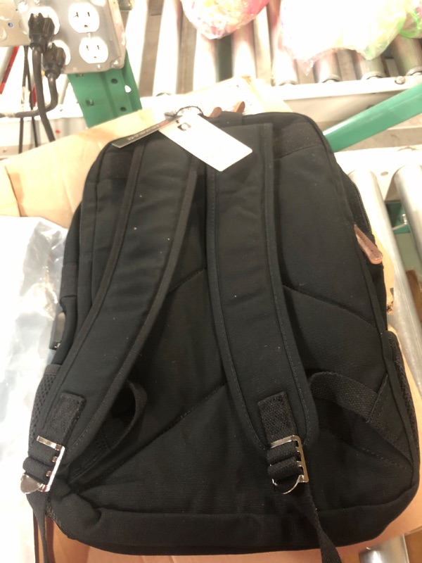 Photo 3 of *LIKE NEW* Canvas Backpac Vintage Rucksack Fits Most 15.6 Inch Laptop, Black