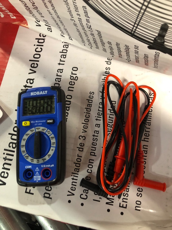 Photo 2 of *MINOR DAMAGE SEE PHOTO*
Kobalt 0.2 Amp 500-Volt Digital Multimeter in Black | DT-103