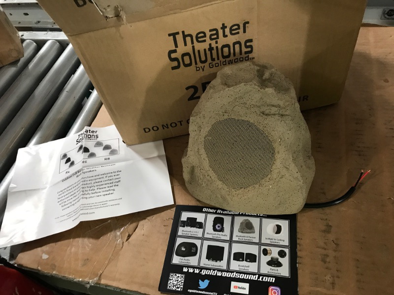 Photo 2 of **PARTS ONLY** Theater Solutions 2R4S Outdoor Sandstone Rock 2 Speaker Set