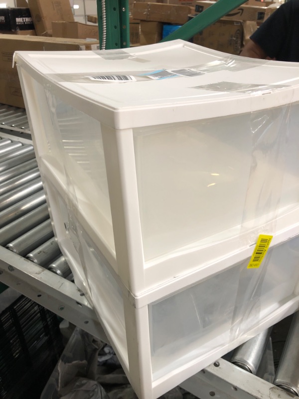 Photo 2 of **USED** IRIS USA Stackable Storage Drawer, Plastic Drawer Organizer with Clear Doors 2 Pack 30 qt.