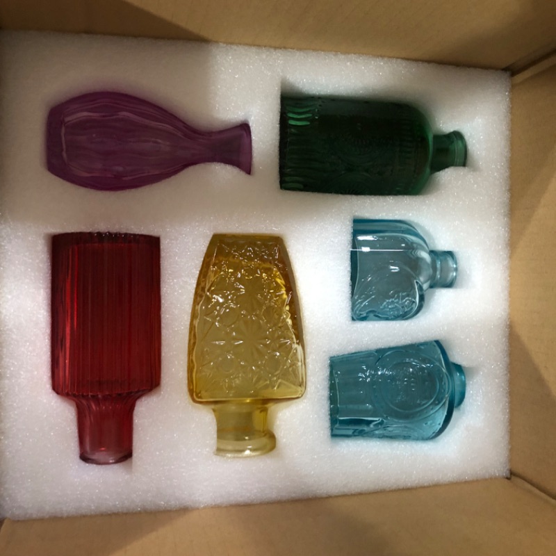 Photo 2 of  12PCS Colorful Bud Vases in Bluk,Small Clear Glass Bud Vase 