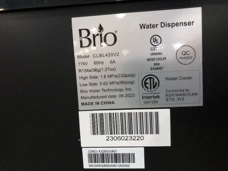 Photo 9 of ***MAJOR DAMAGE - NONFUNCTIONAL - SEE NOTES***
Brio CLBL420V2 Bottom Loading Water Cooler