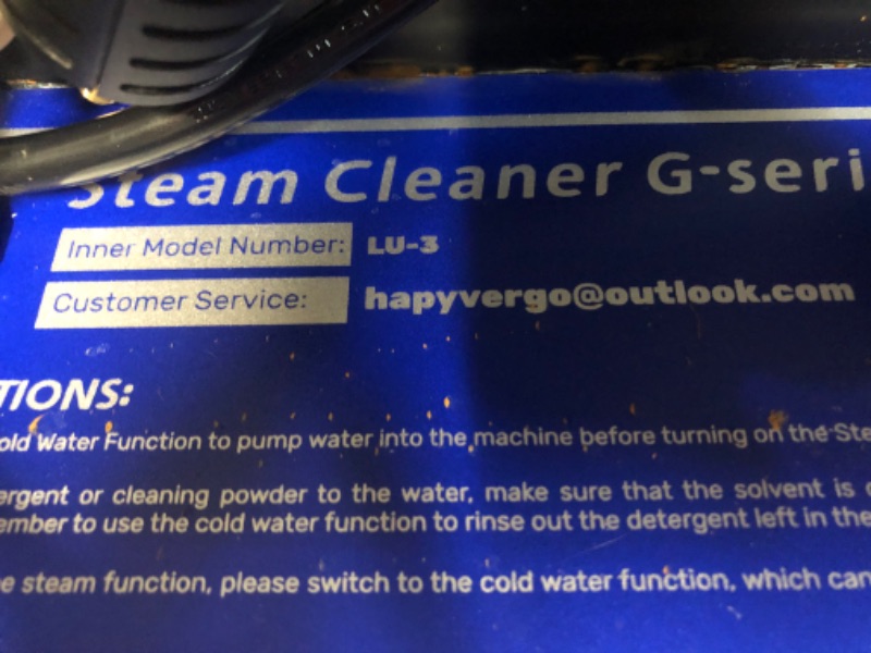 Photo 4 of (PARTS ONLY)Hapyvergo High Pressure Steam Cleaner (110V, Blue)