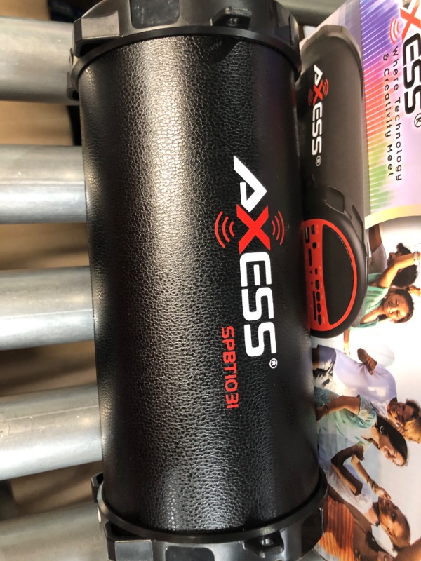 Photo 2 of Axess Portable Bluetooth Hi-Fi Cylinder Loud Speaker with SD Card, USB, AUX And FM Inputs, 3" Sub