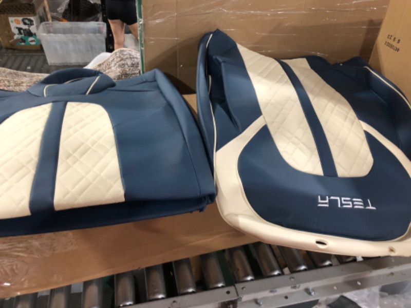 Photo 1 of *MINOR CRACKING IN LEATHER*Huidasource Upgrade Tesla Model 3 Seat Covers Blue