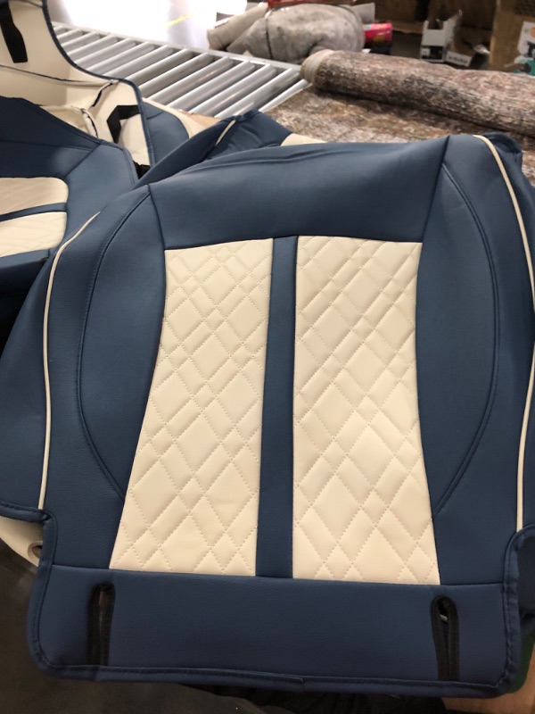 Photo 1 of *MINOR CRACKING IN LEATHER*Huidasource Upgrade Tesla Model 3 Seat Covers Blue