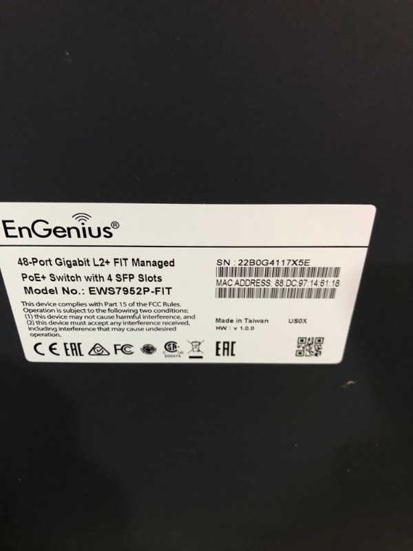 Photo 7 of EnGenius Fit L2 Plus Managed EWS7952P-FIT 48-Port Gigabit PoE+ Switch 