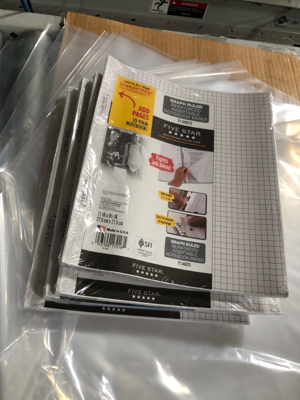 Photo 2 of 75ct Loose Leaf Filler Paper Quad Ruled - Five Star5PACK