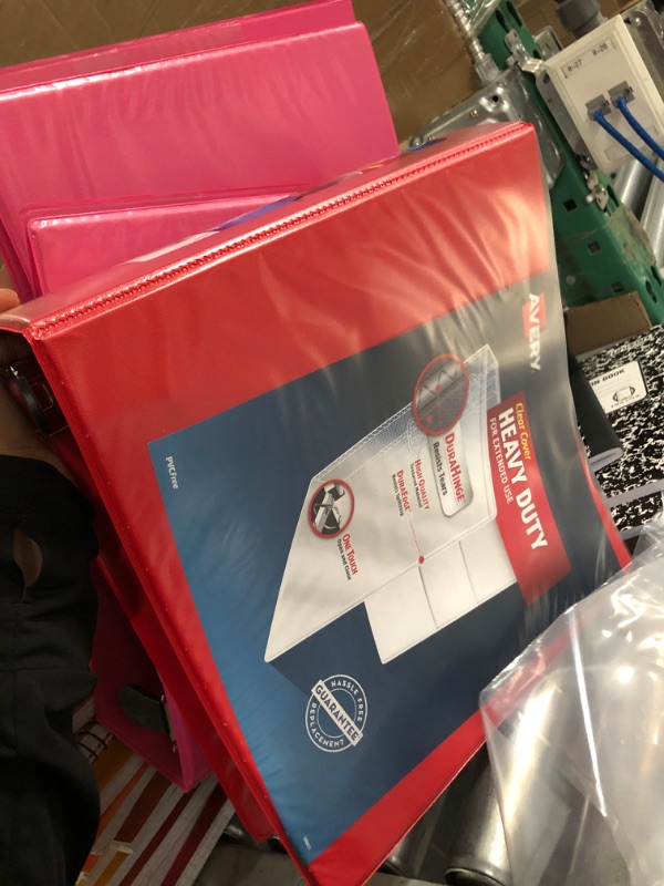 Photo 2 of Avery 670 Sheet 3" Ring Binder PINKANDRED 2 PACK