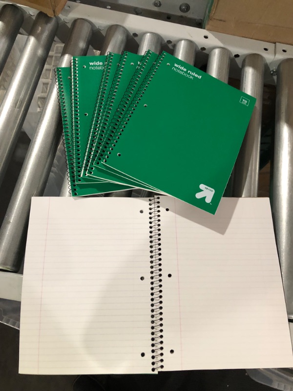 Photo 1 of 7 Pack of Green Wide Ruled Notebooks