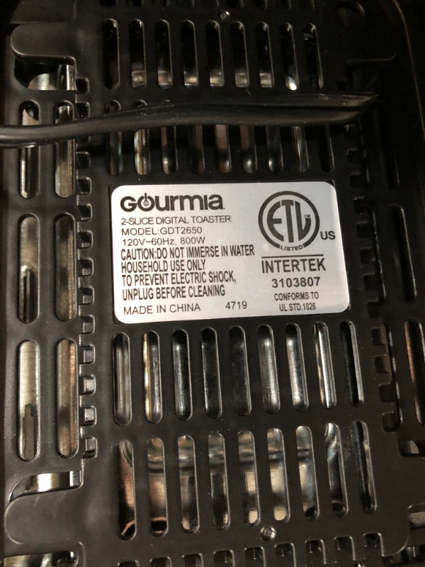 Photo 3 of **item not functional sold for parts**
Gourmia GDT2650 Digital Multi-Function Stainless Steel Toaster Silver