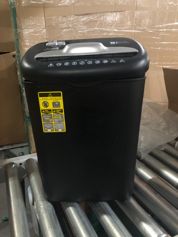 Photo 2 of Amazon Basics 8 Sheet Cross Cut Paper and Credit Card Shredder with 4.1 Gallon Bin, Black