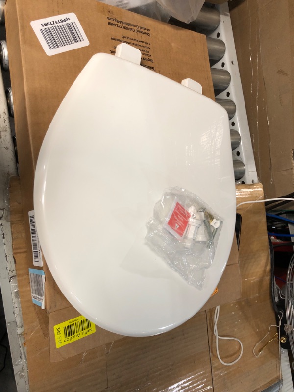 Photo 2 of *NO Replacement Toilet Bolt Caps*MAYFAIR 880SLOW 000 Caswell Toilet Seat will Slowly Close and Never Loosen, ROUND, Long Lasting Plastic, White & Fluidmaster 7115  In White 1 Pack - ROUND Toilet Seat + Bolt Caps