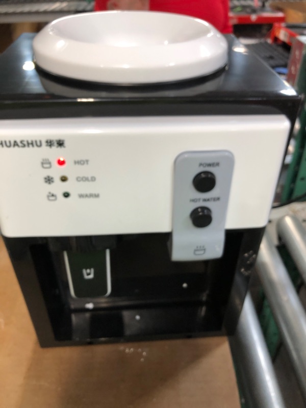 Photo 1 of EWANYO Top Loading Water Cooler Water Dispenser Countertop Water Cooler Dispenser- Hot Cold and Room Temperature Water, Holds 1.2 to 5 Gallon Bottles for Home/Office/Dormitory Use Black&white