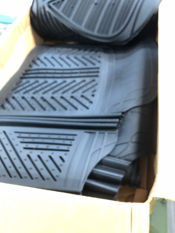 Photo 3 of Motor Trend FlexTough Performance All Weather Rubber Car Floor Mats with Cargo Liner (Black) & 923-BK Black FlexTough 