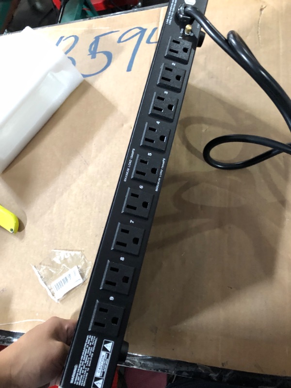 Photo 3 of PDU Power Strip Surge Protector - 150 Joules,9 Outlet Strips Surge Protector z - Heavy-Duty Electric Extension Cord Strip - 1U Rack Mount 