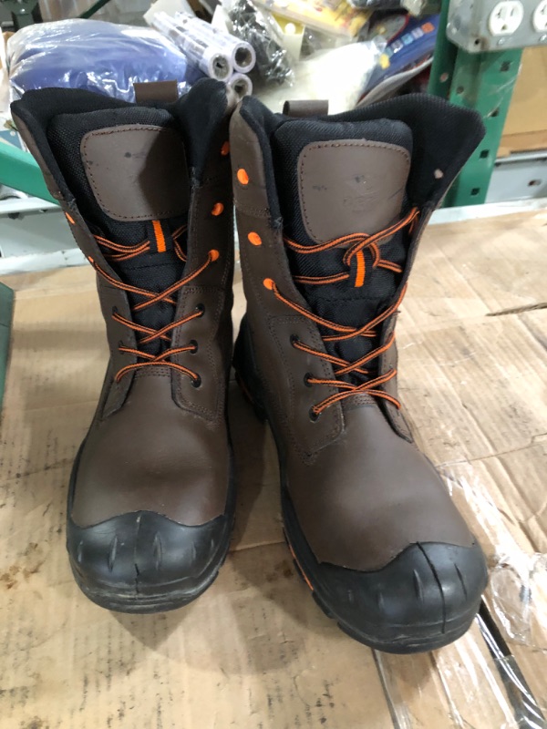 Photo 2 of DRKA 8'' Safety Toe Boots For Men,Men's Waterproof Steel Toe Work Boots 8 Brown980