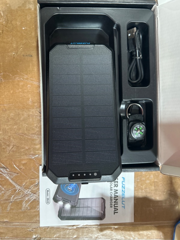 Photo 2 of fuzzelut Solar Power Bank, 30000mAh Portable Solar Charger Power Bank Charger