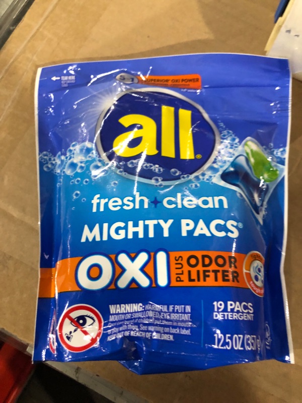 Photo 2 of All Oxi Mighty Pacs Laundry Detergent, One Pouch, 19 Count