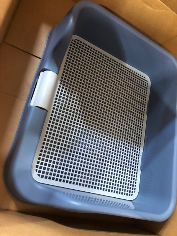 Photo 2 of [PS KOREA] Indoor Dog Potty Tray – With Protection Wall Every Side For No Leak, Spill, Accident - Keep Paws Dry And Floors Clean! 100% Satisfaction (Blue) Tray Only Blue