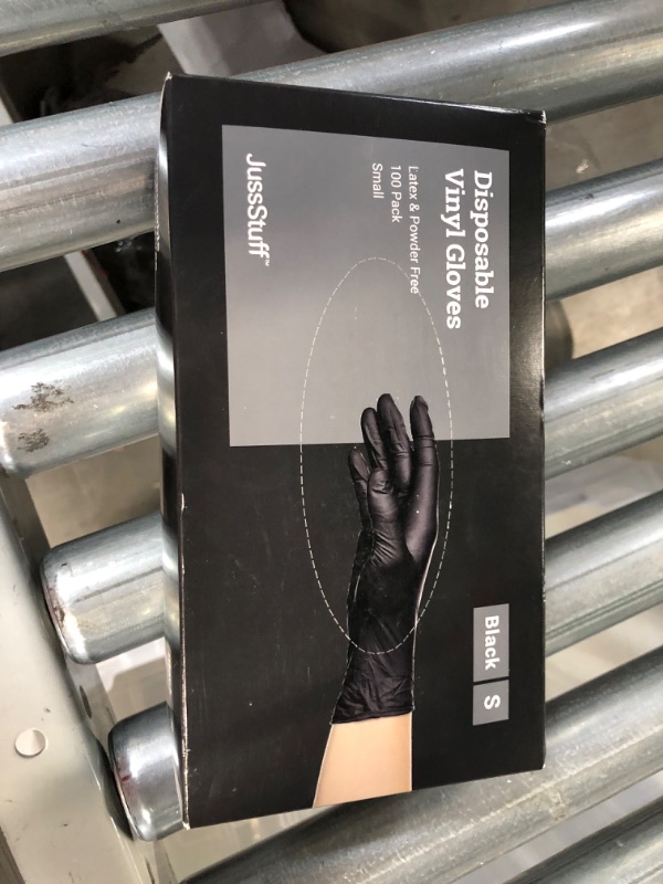 Photo 1 of (Pack of 2) Disposable Vinyl Gloves, 100 Pack Black