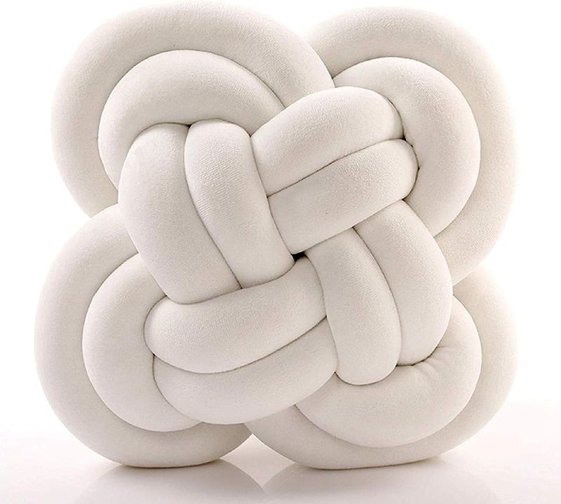 Photo 1 of (read notes) Cyprinus Carpio Creative Knot Ball Rose Flower Cushion (white) 