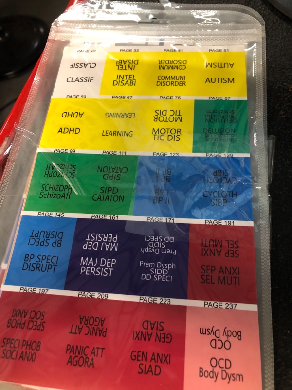 Photo 2 of Index Tabs for DSM-5, Color-Coded DSM-5 Tabs, Laminated for Protection, 80 Tab in Total, 11 Blank Tabs, with Alignment Guide and Bookmark, Easy to Apply and Remove- PACK OF 2 