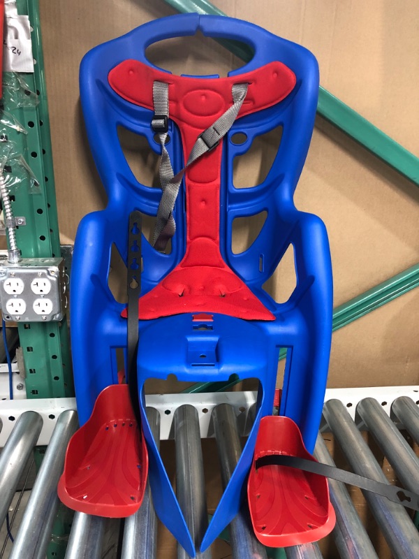 Photo 3 of [handle damage] Bellelli Bicycle Baby Carrier in Stem, Seatpost or Rack mounts Seatpost Mounted, Red/Blue