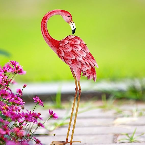 Photo 1 of [stock img similar] 29" tall metal flamingo decorations