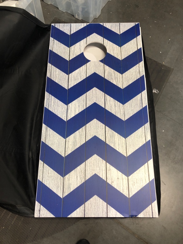 Photo 1 of * SEE NOTES* GoSports Classic Cornhole Set – Includes 8 Bean Bags, Travel Case and Game Rules (Choice of style) 4’x2’ Chevron