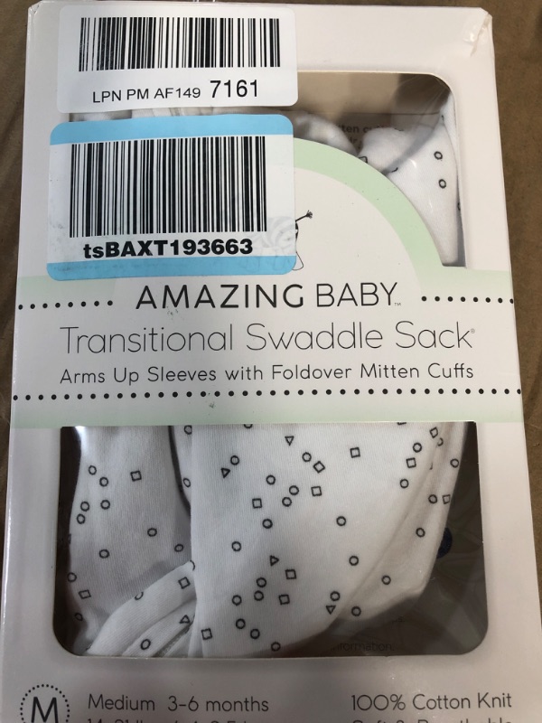 Photo 2 of Amazing Baby Transitional Swaddle Sack with Arms Up Half-Length Sleeves and Mitten Cuffs, (14-21 Pound) MEDIUM