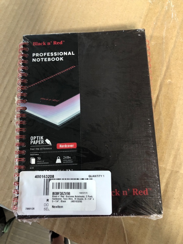 Photo 2 of Black n' Red? Business Notebooks, 2 Pack, Hardcover, Twin Wire, 70 Sheets, 8-1/4" x 5-1/4", Black?????? (400163208) 2 Pack Wirebound Hardcover